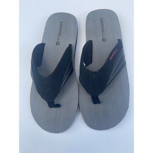 Merrell black aurora red men's flip flops size 12 pre-owned